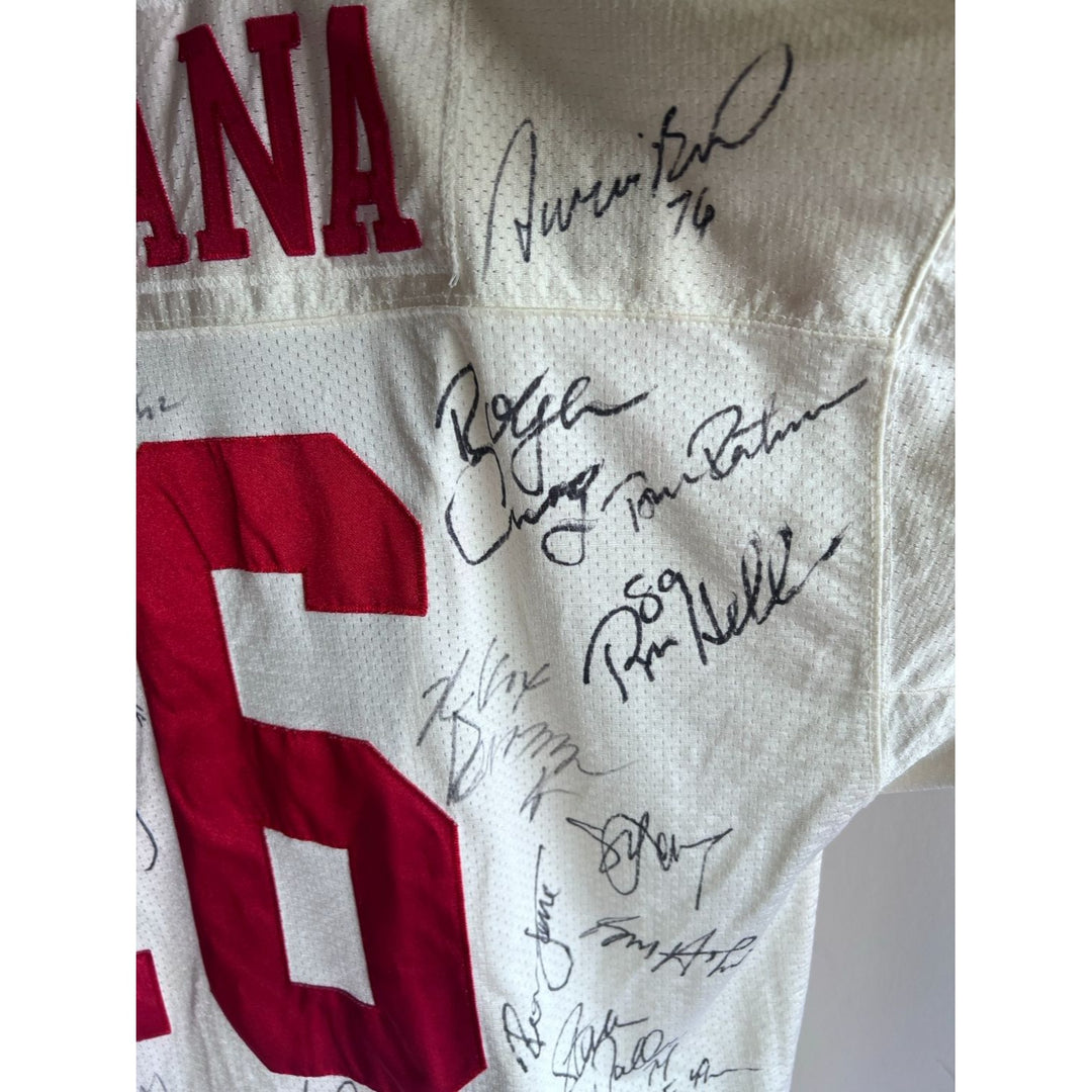 San Francisco 49ers 1988 -89  Joe Montana size xl Super Bowl Champions team signed game model jersey signed with proof