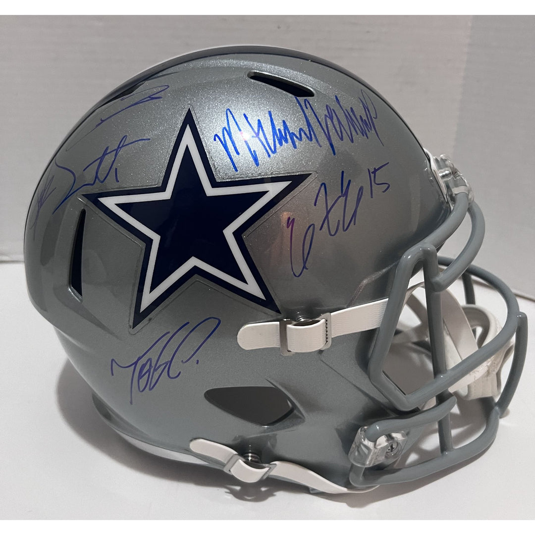 Dak Prescott Ceedee Lamb Michael Gallup Micah Parsons Ezekiel Elliott Tony Pollard Dallas Cowboys Riddell Speed full size replica helmet