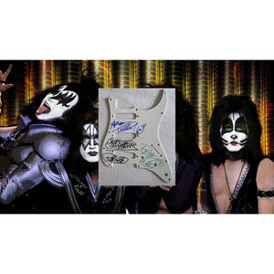 Gene Simmons Ace Frehley Peter Criss Paul Stanley Kiss guitar pickguard signed