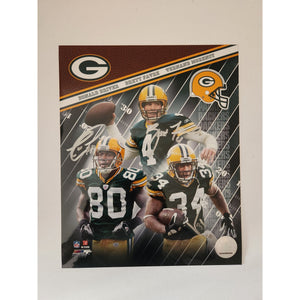 Green Bay Packers Brett Favre Donald Driver Vernand Morency 8x10 photo signed