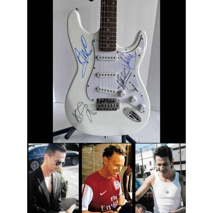 David Gahan Martin Gore Depeche Mode full size electric guitar signed with proof