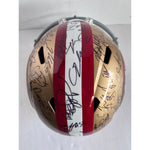 Load image into Gallery viewer, San Francisco 49ers 2023 24 Deebo Samuel, Brock Purdy Christian McCaffrey full size replica helmet team signed whit proof
