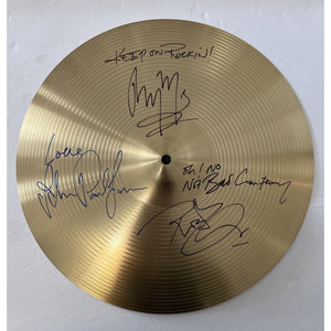 Led Zeppelin Jimmy Page Robert Plant John Paul Jones 14 inch cymbal signed with proof