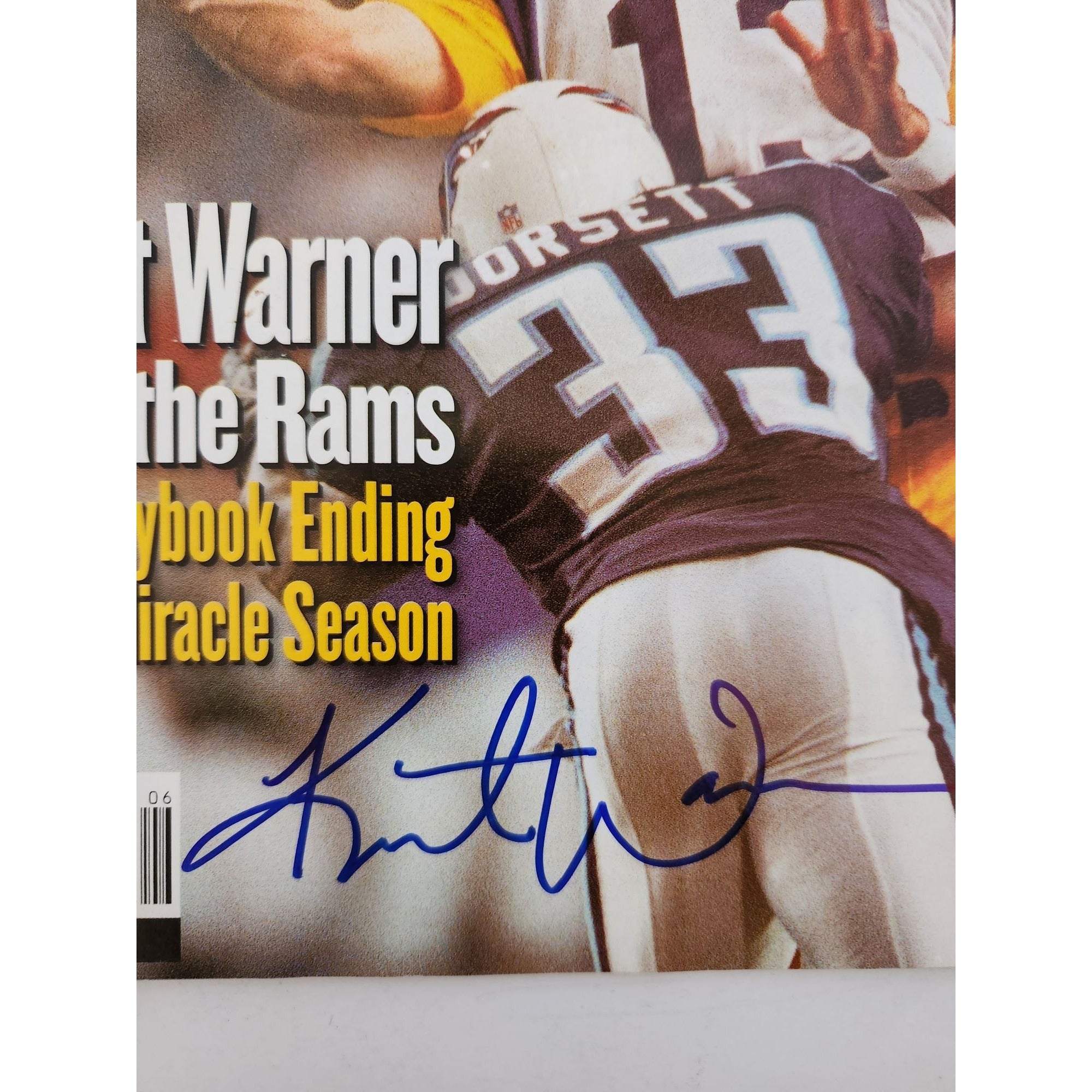 Kurt Warner St Louis Rams full Sports Illustrated magazine signed with proof