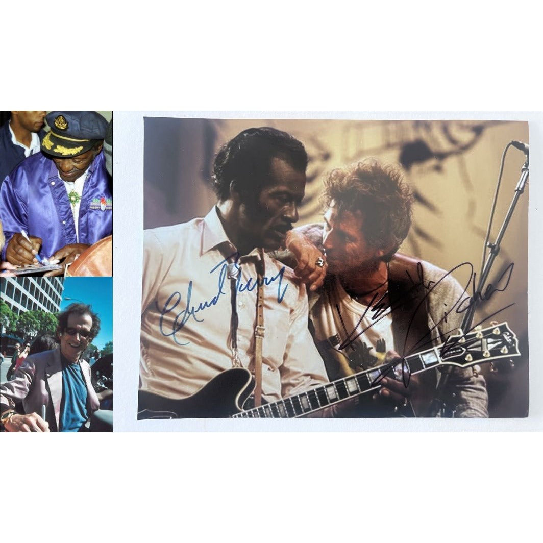 Chuck Berry and Keith Richards 8x10 photo signed with proof