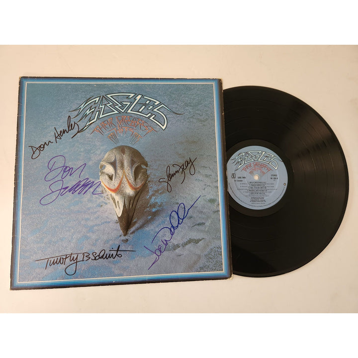 Don Henley Glenn Frey Joe Walsh Timothy B Schmidt donfelder Eagles Greatest Hits LP signed with proof