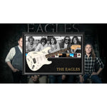 Load image into Gallery viewer, The Eagles Don Henley, Glenn Frey, Timothy B. Schmidt, Joe Walsh, Bernie Leadon Stratocaster electric guitar signed and framed with proof
