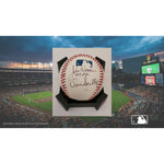 Load image into Gallery viewer, Vin Scully John Wooden MLB baseball signed with proof free acrylic display case
