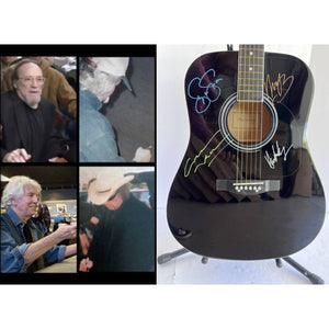 CSNY David Crosby Neil Young Steven Stills Graham Nash full size acoustic guitar signed with proof