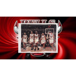 Load image into Gallery viewer, Chicago Bulls Michael Jordan Dennis Rodman Scottie Pippen Tony Kukoc and Ron Harper 16 by 20 photo signed with proof
