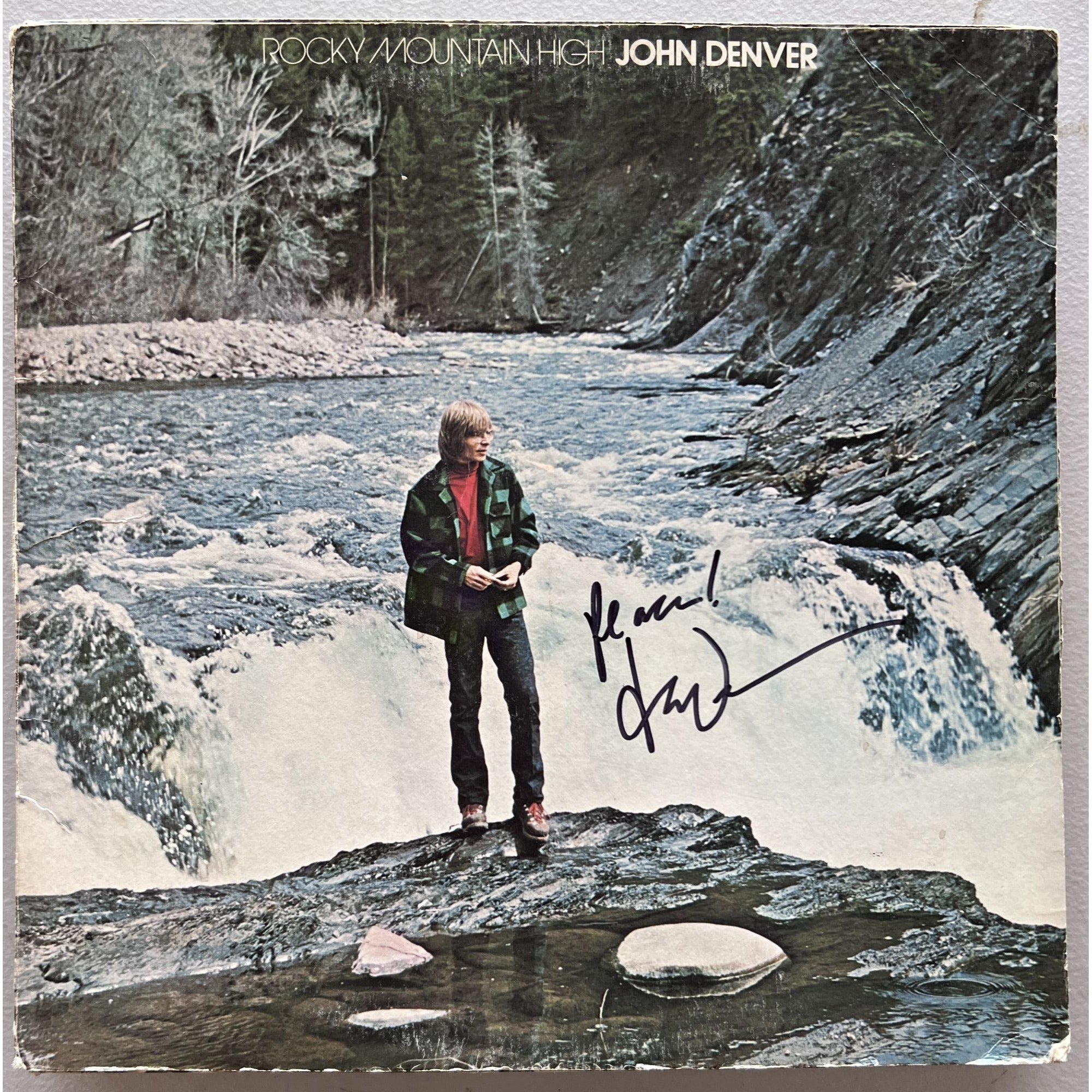 John Denver Rocky Mountain High LP signed with proof