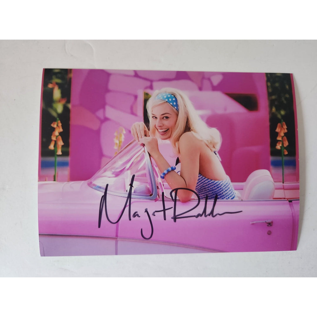 Margot Robbie Barbie Ken and Barbie 5x7 photo signed with proof