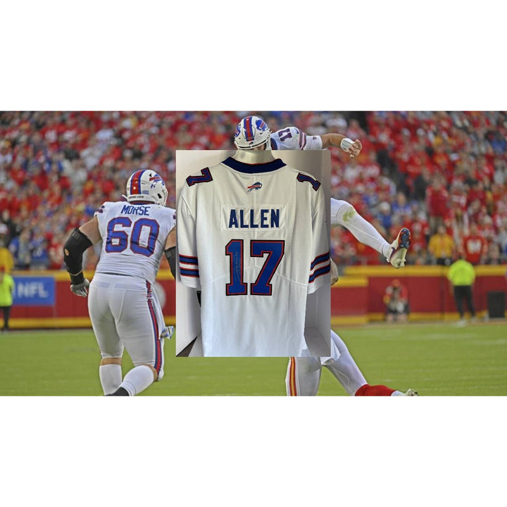 Josh Allen Buffalo Bills white Nike size large game model jersey signed with proof