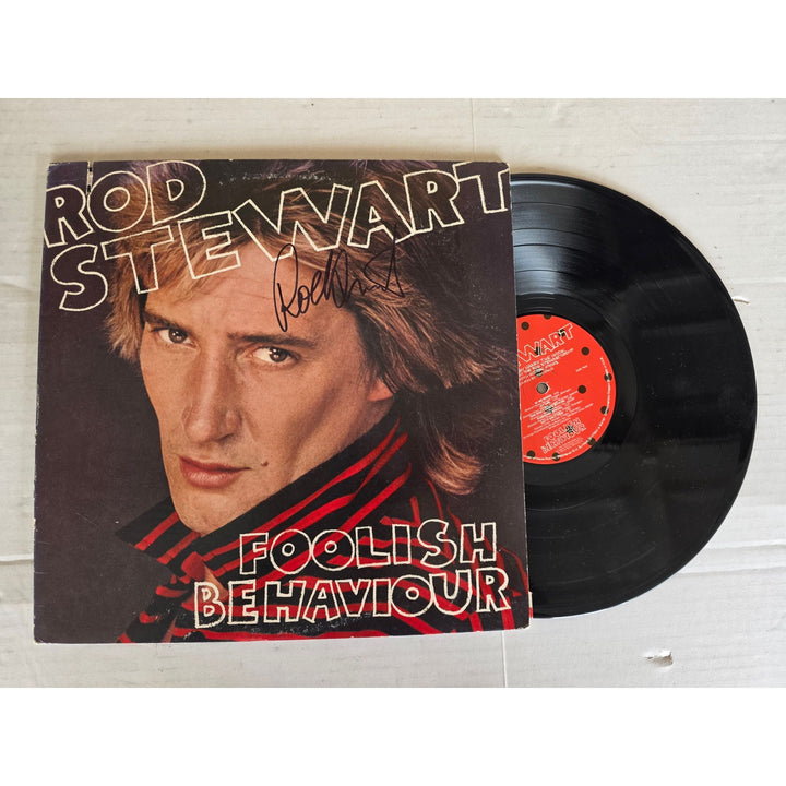 Rod Stewart ''Foolish Behaviour'' LP signed with proof.