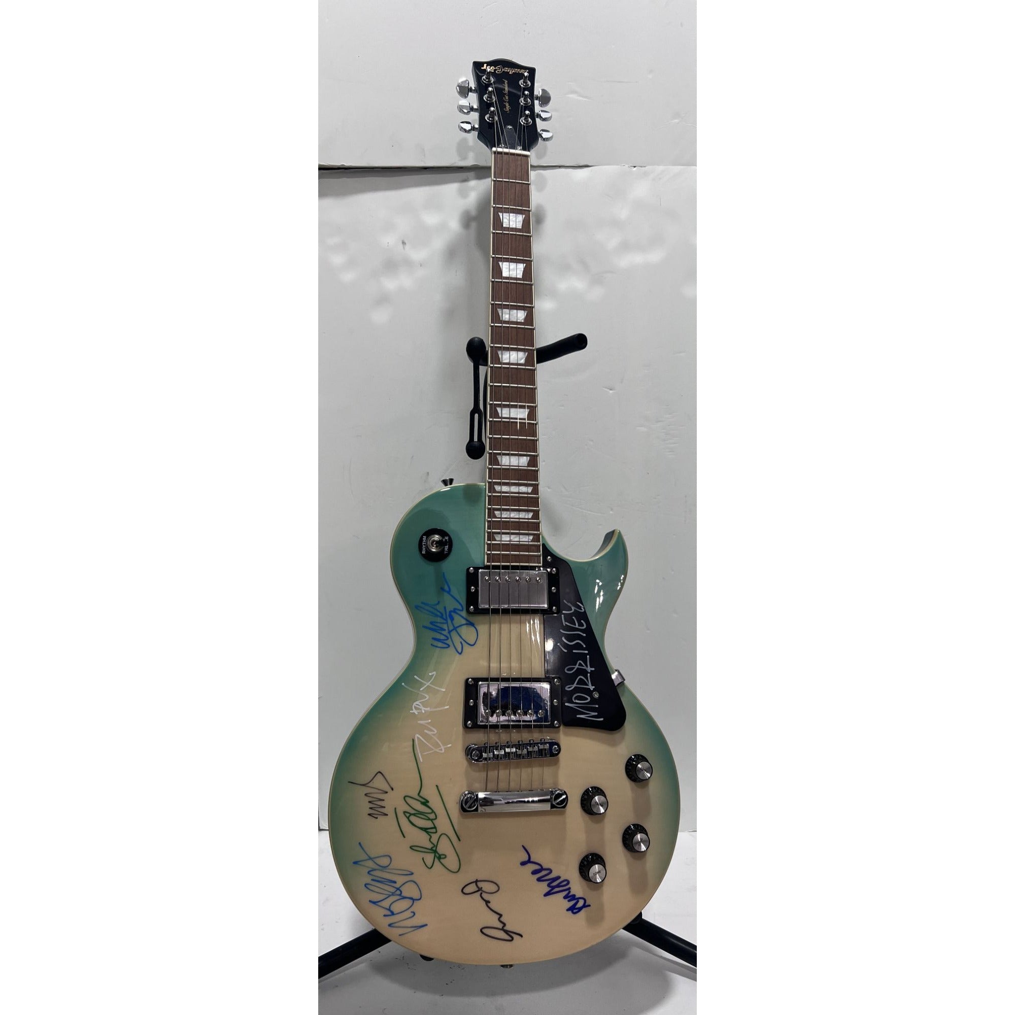 Robert Smith and the Cure Patrick Morrissey and The Smiths Les Paul electric guitar signed with proof