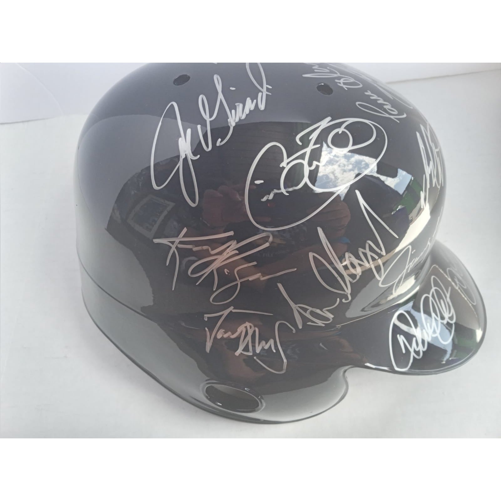 New York Yankees Derek Jeter Mariano Rivera Joe Torre 1996 World Series champions team sign batting helmet with proof