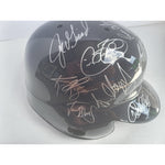 Load image into Gallery viewer, New York Yankees Derek Jeter Mariano Rivera Joe Torre 1996 World Series champions team sign batting helmet with proof
