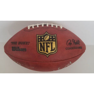 Seattle Seahawks Russell Wilson, Marshawn Lynch NFL game model football signed with proof with free case