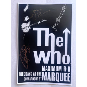 The Who 11x17 concert poster Pete Townshend John Entwistle Roger Daltrey signed poster with proof