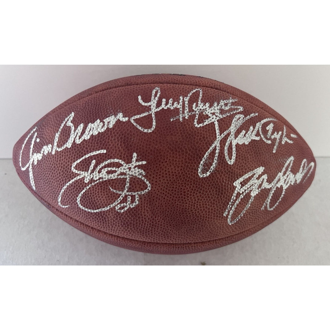 Walter Payton Jim Brown Tony Dorsett Emmitt Smith Barry Sanders NFL game football signed with proof