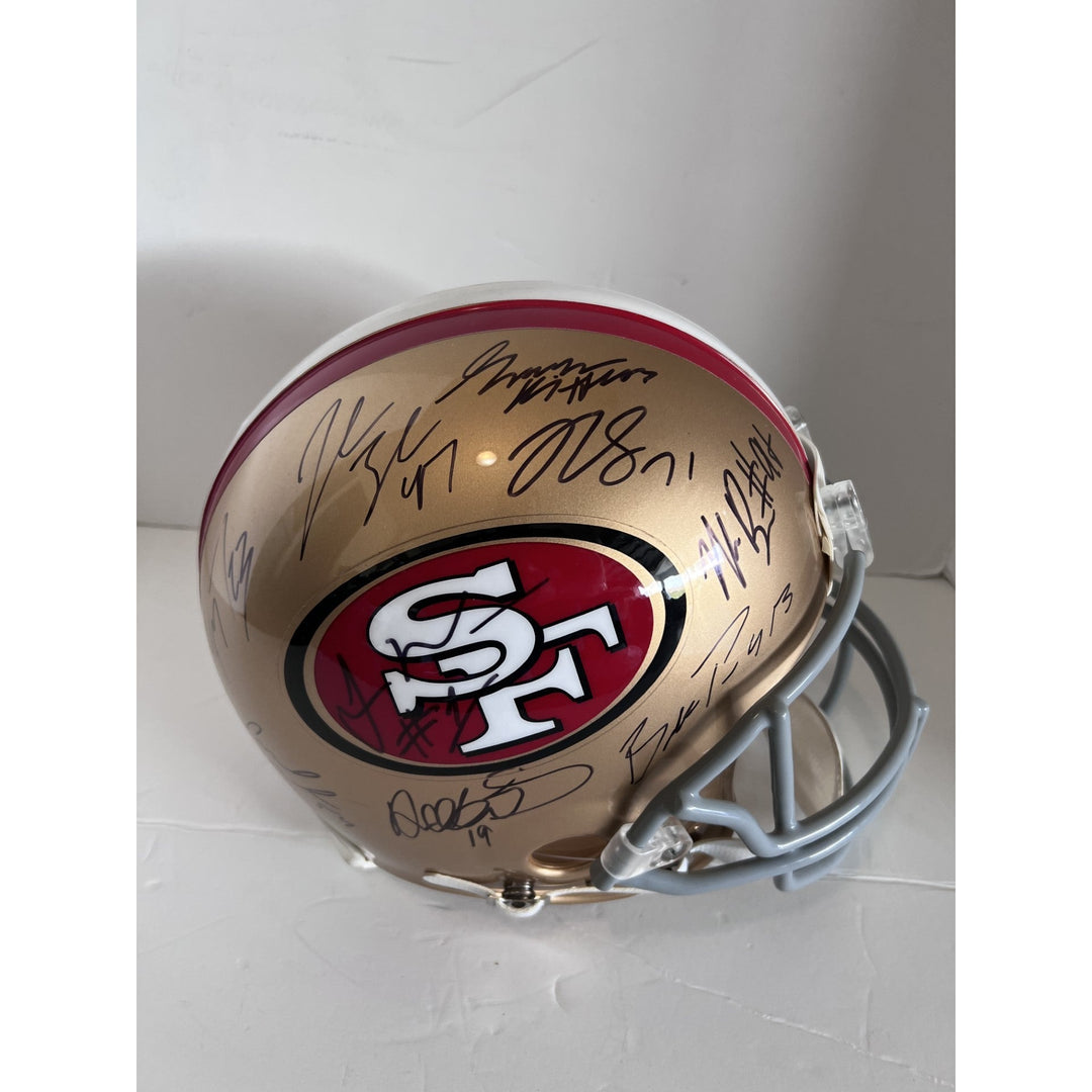 San Francisco 49ers Debo Samuel, Brock Purdy, George Kittles NFL Riddell Speed game model helmet signed with proof