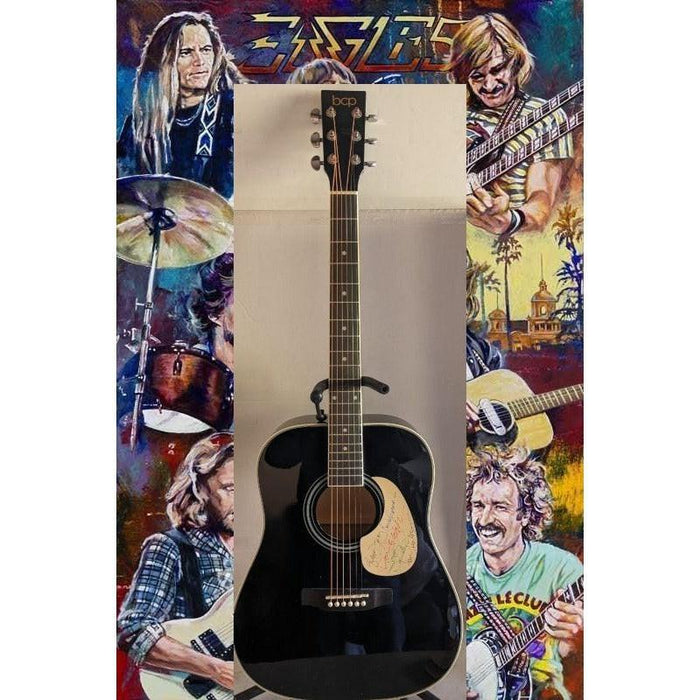 The Eagles Randy Meisner, Glenn Frey, Don Henley, Don Felder & Joe Walsh 41' full size acoustic guitar signed with proof