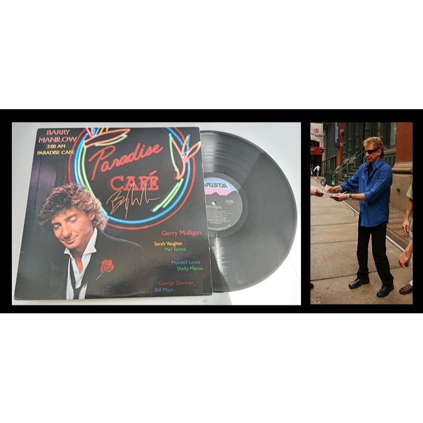 Barry Manilow Paradise Cafe LP signed with proof