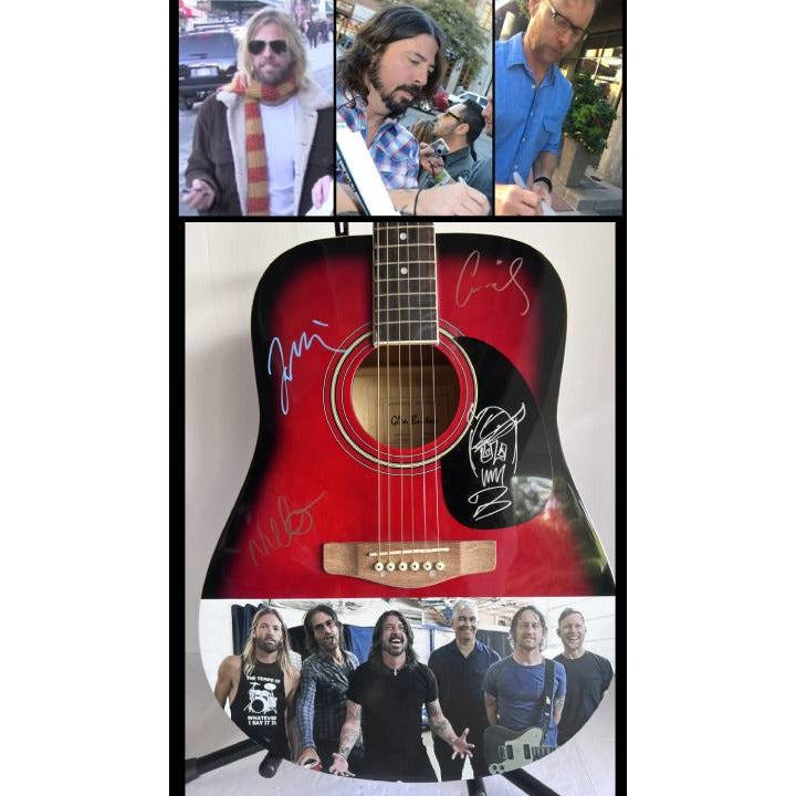 David Grohl Taylor Hawkins Foo Fighters full size acoustic guitar signed with proof