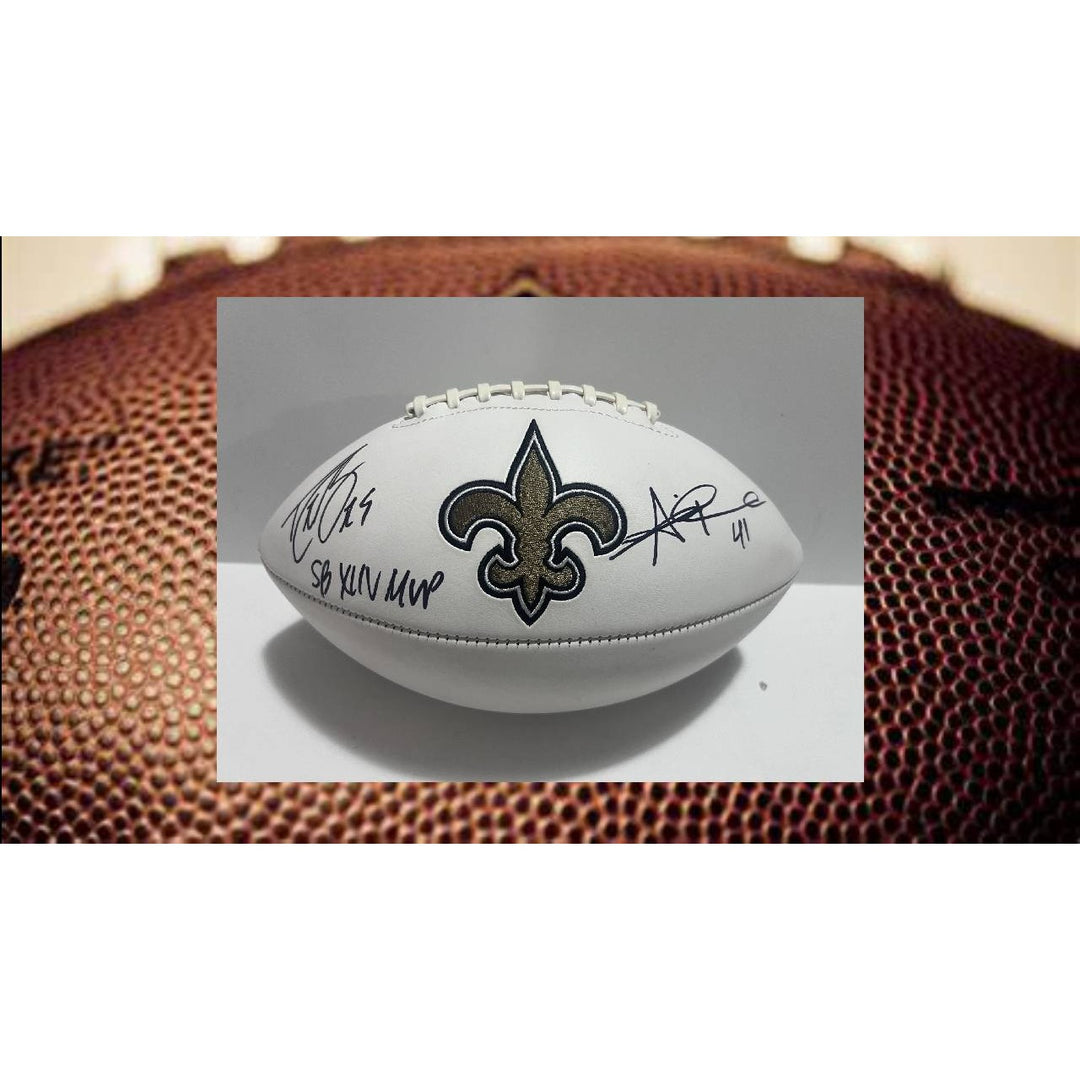 Drew Brees and Alvin Kamara New Orleans Saints full size football signed with proof