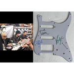 Load image into Gallery viewer, Green Day Billy Joe Armstrong Mike Dirnt and Tre Cool Fender Stratocaster electric guitar pickguard signed with proof
