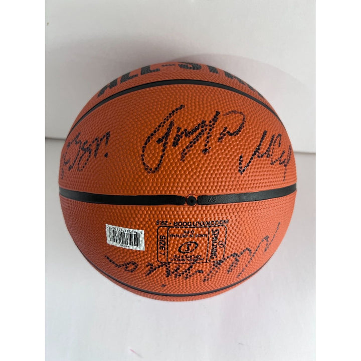 Boston Celtics 2023-24 Jayson Tatum Jrue Holiday Jaylen Brown Kristaps Porzingis complete team Spalding NBA full size basketball with proof