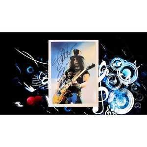 "Slash" Saul Hudson G N' R legendary guitarist signed with sketch and proof 5x7 photo