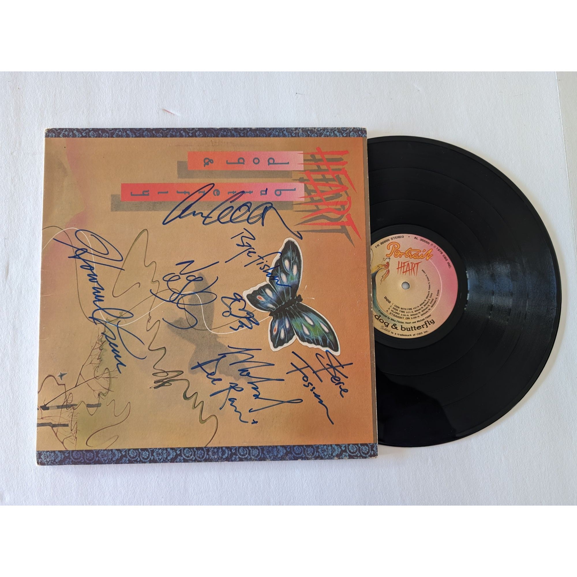 Heart Dog and Butterfly LP Ann and Nancy Wilson signed with proof