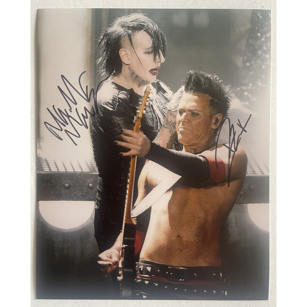 Marilyn Manson and Richard Cruspe Rammstein 8x10 photo signed with proof