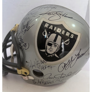 Ken Stabler Al Davis Howie Long Oakland Raiders 25 Legend signed replica helmet with proof