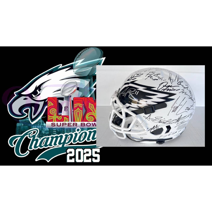 Philadelphia Eagles Schutt full size speed helmet 2024-25 team signed with proof