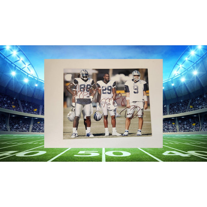 Tony Romo Dez Bryant DeMarco Murray Dallas Cowboys 8x10 photo signed