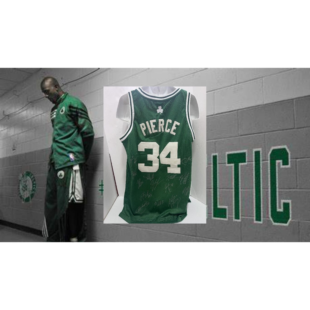 Boston Celtics 2007 2008 NBA champions Paul Pierce Kevin Garnett Ray Allen team sign game model jersey with proof