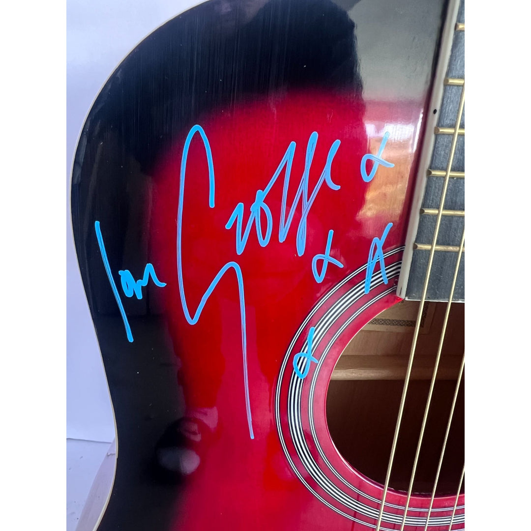 George Michael Elton John full size acoustic Huntington guitar sign with proof