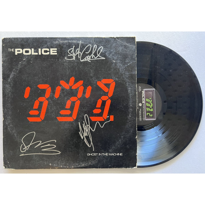 The Police Sting, Andy Summers, Stewart Copeland Ghost in the machine lp signed with proof