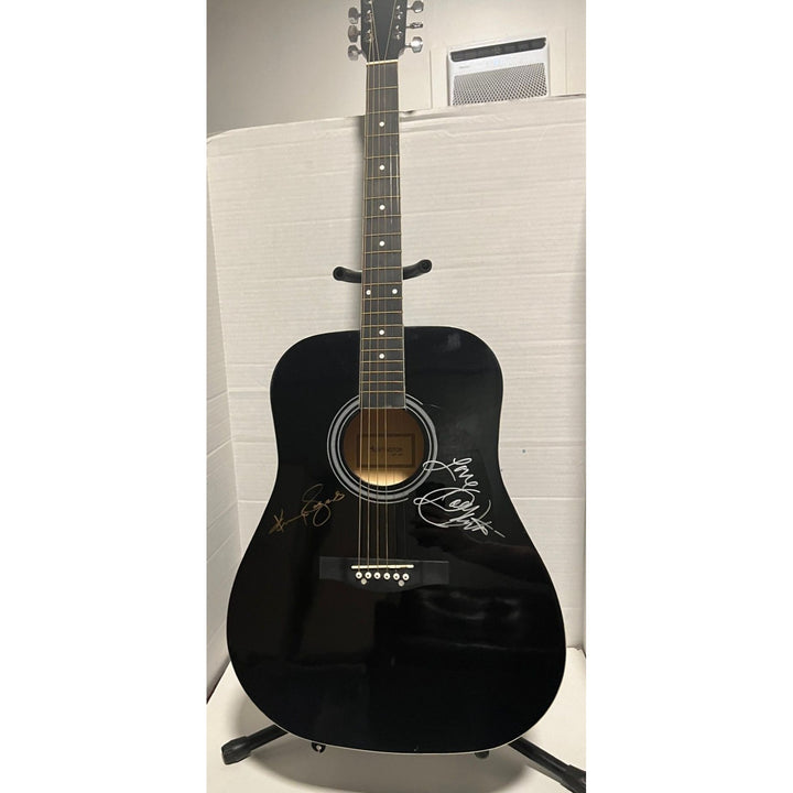 Kenny Rogers and Dolly Parton full size acoustic guitar signed with proof