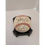 Load image into Gallery viewer, Atlanta Braves Greg Maddux John Smoltz Chipper Jones Tom Glavine Bobby Cox official Rawlings MLB baseball signed with proof free displaycase
