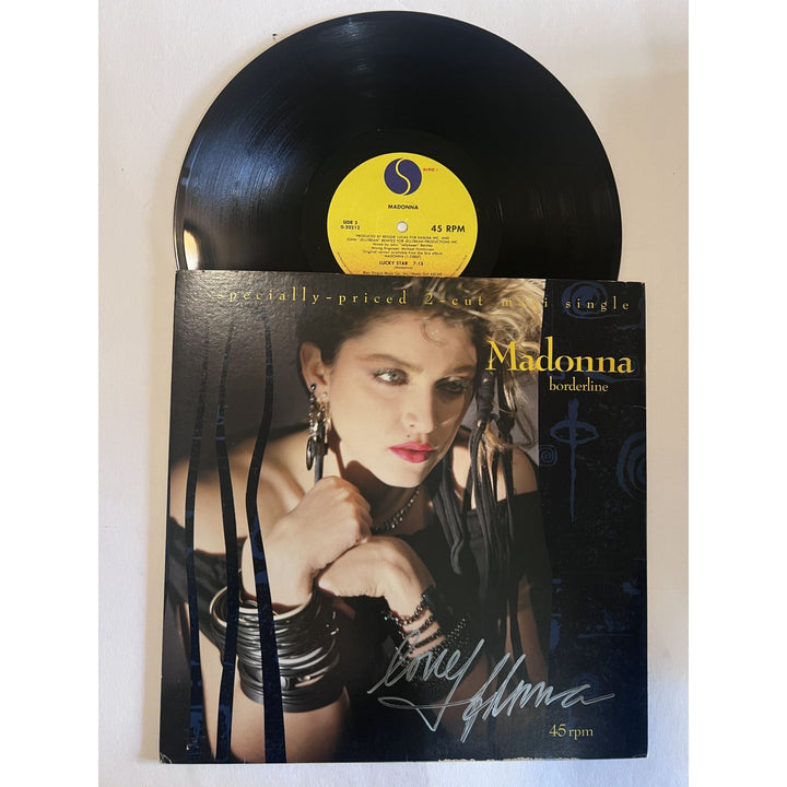 Madonna Ciccone original LP "Borderline" signed with proof