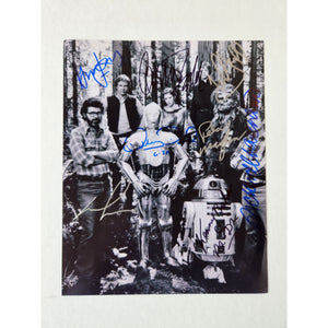 Star Wars Harrison Ford Carrie Fisher Mark Hamill George Lucas 8x10 photo signed with proof