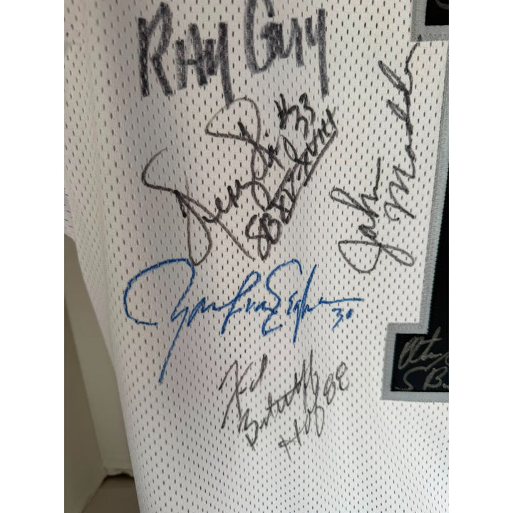 Al Davis, Marcus Allen ,John Madden, Jim Plunkett , Ray Guy, Dave Casper, Howie Long,  Art Shell, Tom Flores, Jim Otto Fred Biletnikoff Ken.