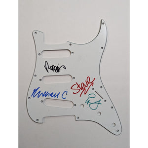 Modern English Robbie Grey, Gary McDowall, Steven Walker & Mick Conroy Fender Stratocaster electric guitar pickguard signed with proof