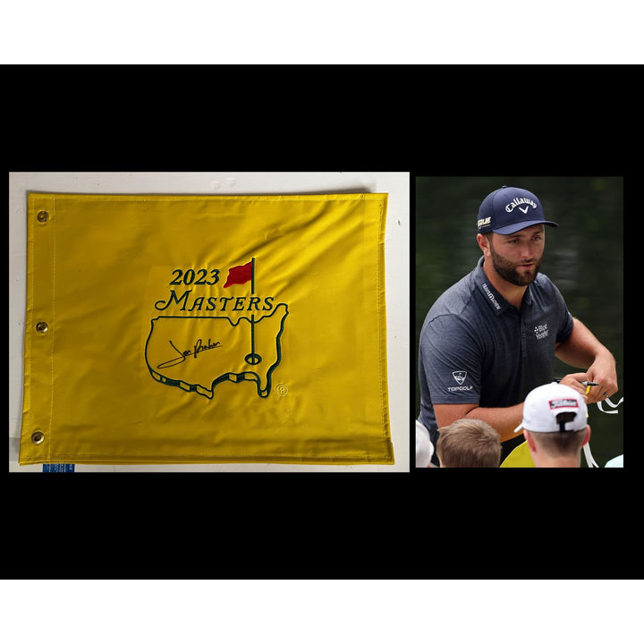 Jon Rahm 2023 Masters embroidered golf pin Flag signed with proof