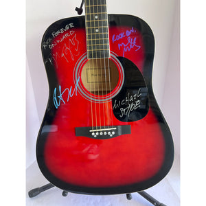 R.E.M Michael Stripe, Bill Berry, Mike Mills, Peter Buck full size 39' Huntington acoustic signed with proof