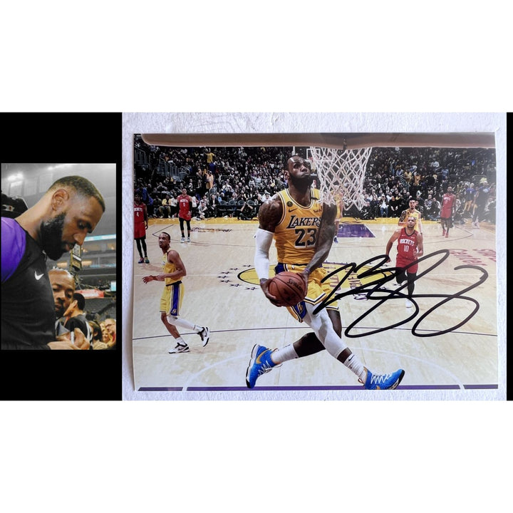 LeBron James 5 x 7 photo Los Angeles Lakers signed with proof