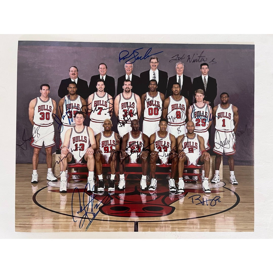 Phil Jackson Scottie Pippen And Michael Jordan And Dennis